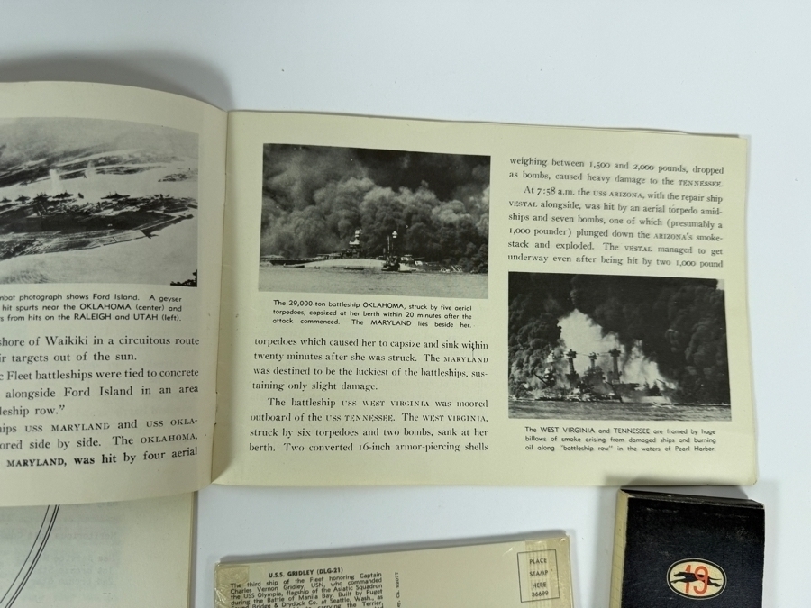 Vintage US Naval Ephemera Including a Pearl Harbor Dec. 7, 1941 Pamphlet, History of the U.S.S. Dixie Ship, Sealed US Navy Ship Postcards and The Greyhound Squadron Notebook [Photo 9]