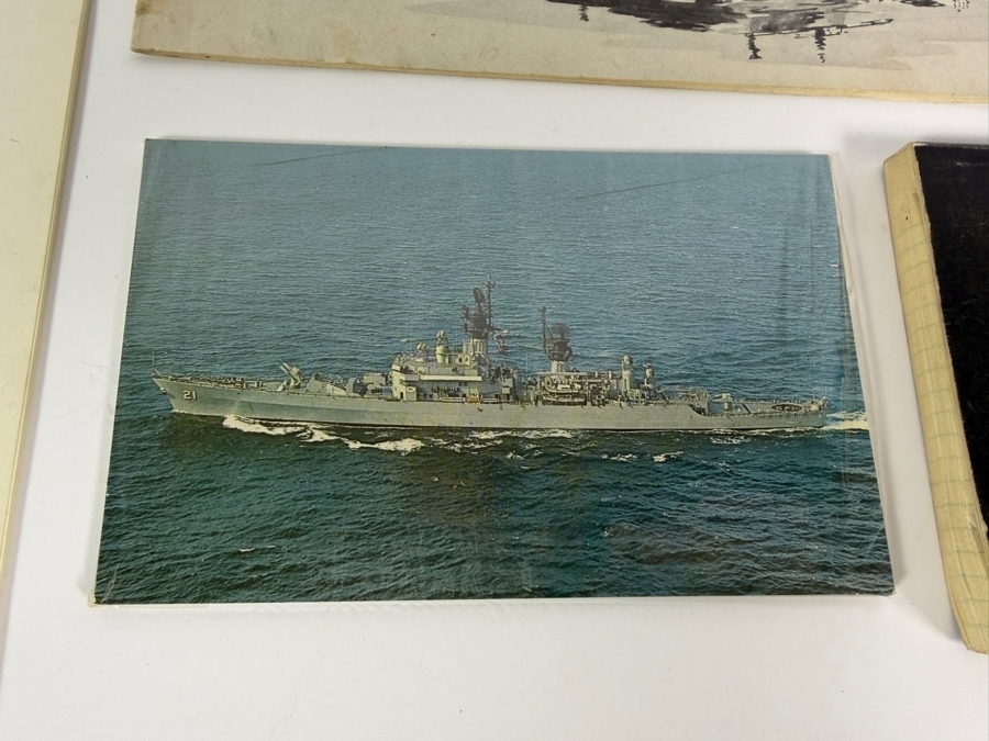 Vintage US Naval Ephemera Including a Pearl Harbor Dec. 7, 1941 Pamphlet, History of the U.S.S. Dixie Ship, Sealed US Navy Ship Postcards and The Greyhound Squadron Notebook [Photo 3]