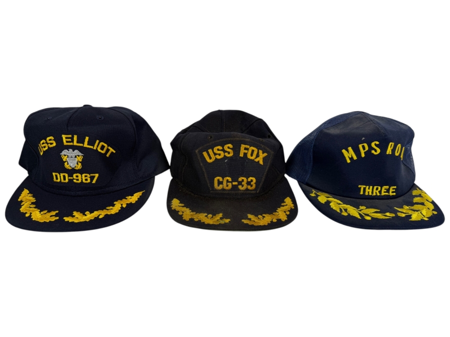 (3) US Navy Caps Hats