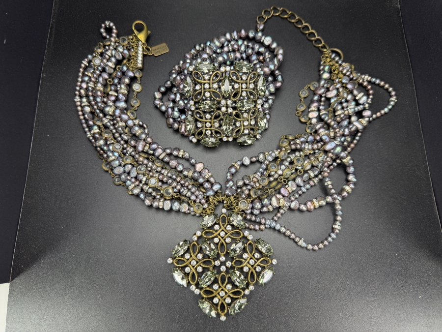 Badgley Mischka Statement Necklace and Matching Bracelet [Photo 2]
