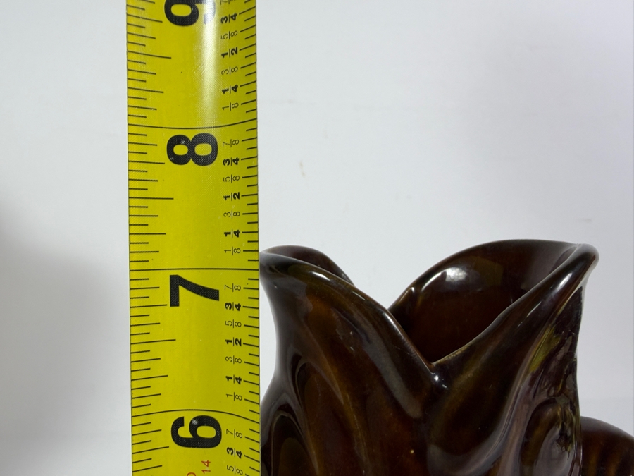 Vintage English Dartmouth Pottery Brown Fish Glug Jug 7'H [Photo 6]