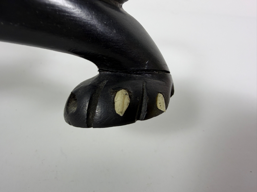 Hand Carved Wooden Blank Panther Sculpture (Back Foot Has Been Repaired) 15.5'L X 4.5'H [Photo 7]