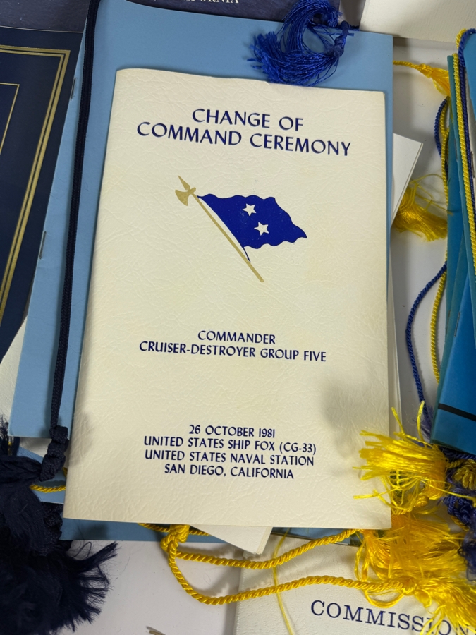 Large Collection of US Navy Ship Commissioning / Decommissioning / Change of Command / Ship Information Programs Materials [Photo 12]