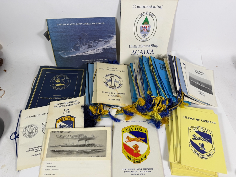 Large Collection of US Navy Ship Commissioning / Decommissioning / Change of Command / Ship Information Programs Materials [Photo 2]