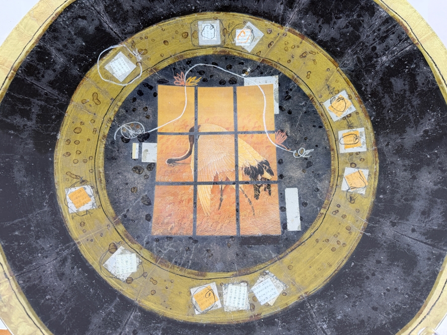 Susan Ward Limited Edition Artwork Under Glass 26' Bowl Featuring a Majestic Crane Retails $1,060 [Photo 2]