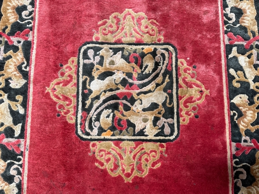 Vintage Chinese Art Deco Wool Rug 28' X 48' [Photo 5]