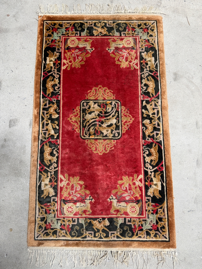 Vintage Chinese Art Deco Wool Rug 28' X 48' [Photo 4]