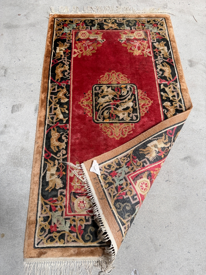 Vintage Chinese Art Deco Wool Rug 28' X 48' [Photo 7]