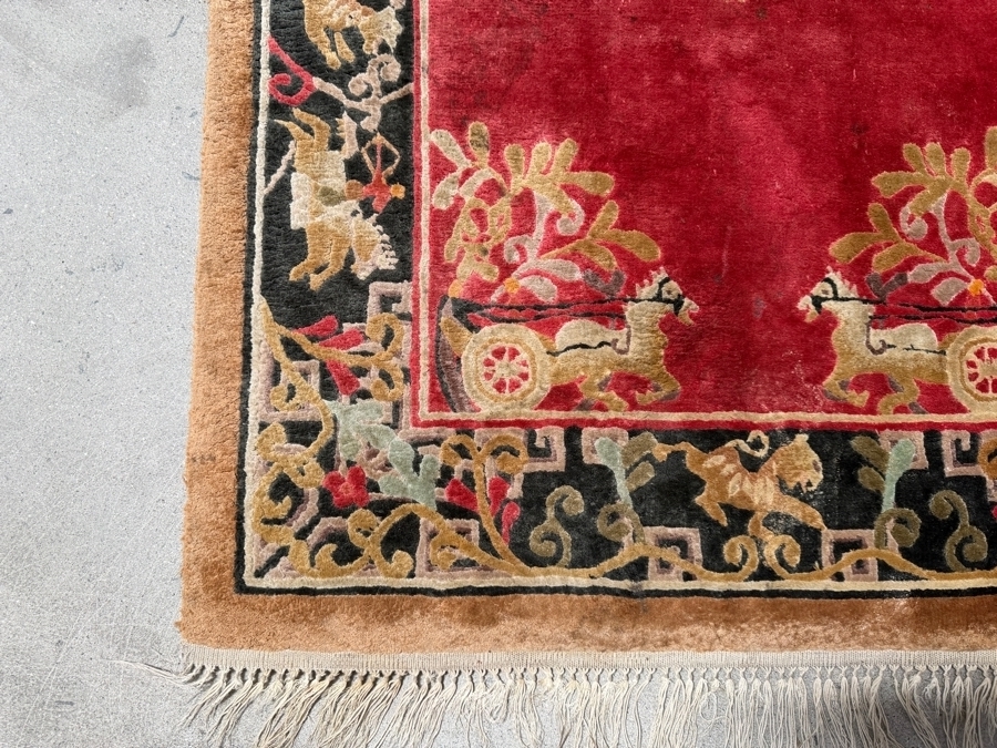 Vintage Chinese Art Deco Wool Rug 28' X 48' [Photo 6]