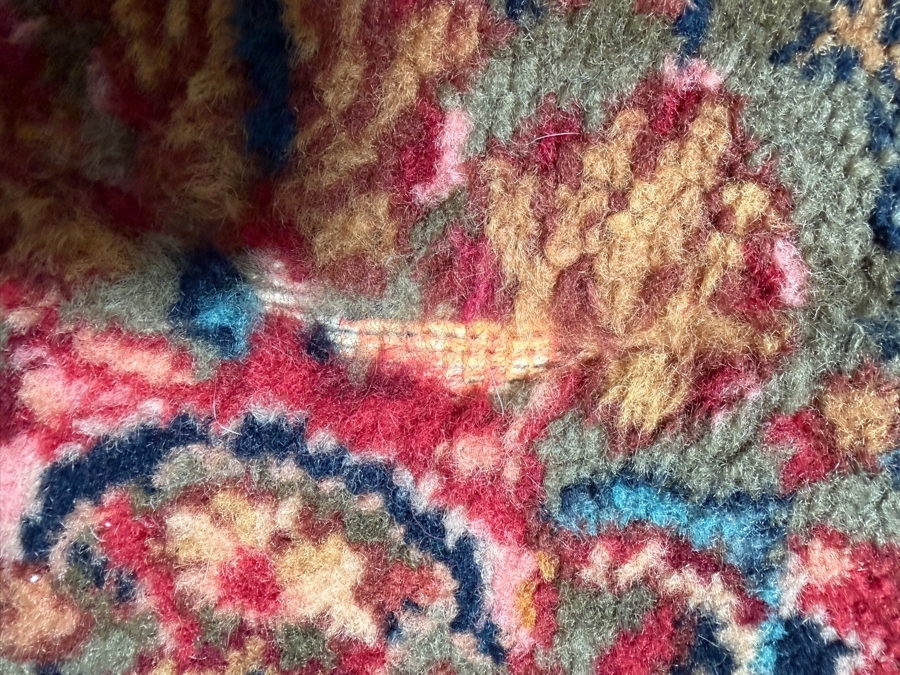 Karastan Multi-Color Panel Kirman Wool Area Rug 5.9' X 9' (See Photos for a Small Missing Wool) [Photo 6]