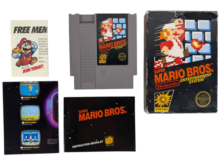 Vintage 1985 Super Mario Bros. Video Game Cartridge for Nintendo Entertainment System (NES)