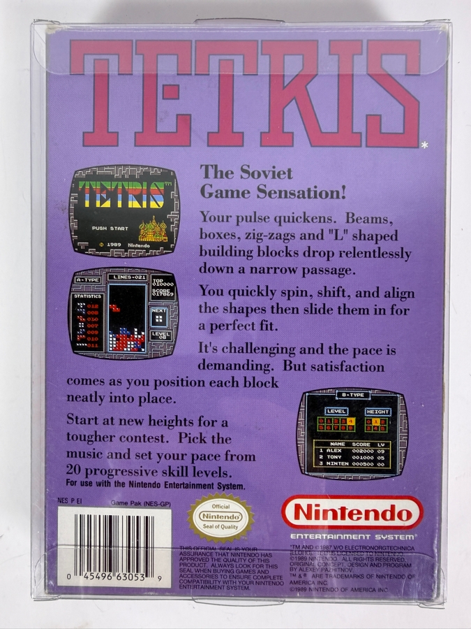 Vintage 1989 Tetris Video Game Cartridge for Nintendo Entertainment System (NES) [Photo 3]