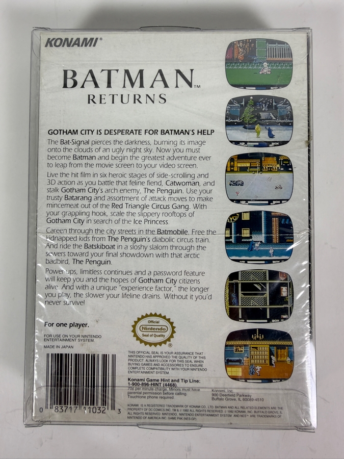 Vintage 1993 Batman Returns Video Game Cartridge for Nintendo Entertainment System (NES) [Photo 5]