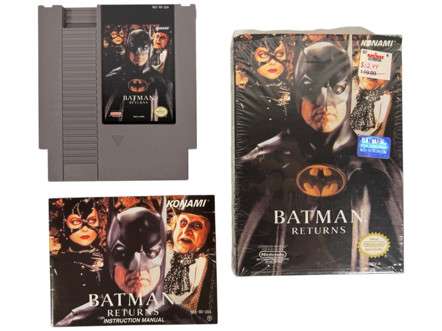 Vintage 1993 Batman Returns Video Game Cartridge for Nintendo Entertainment System (NES)
