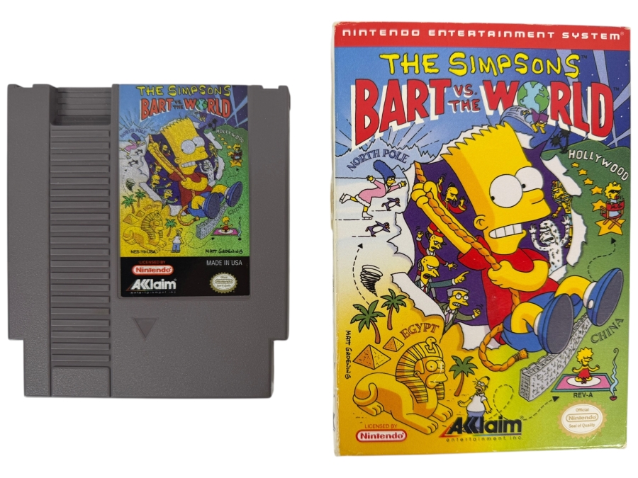 Vintage 1991 The Simpsons: Bart vs. the World Video Game Cartridge for Nintendo Entertainment System (NES)
