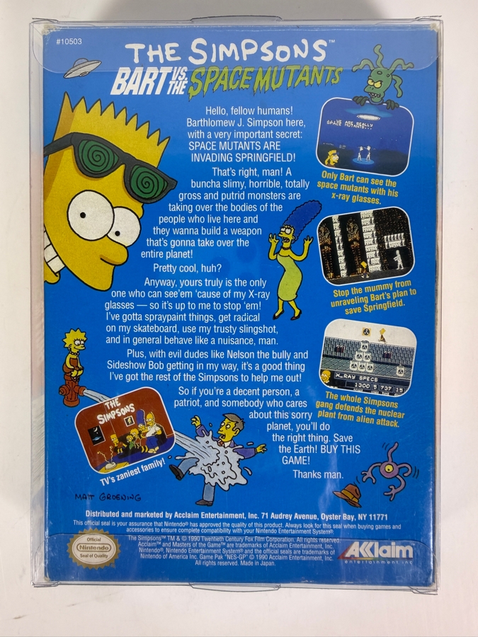 Vintage 1991 The Simpsons: Bart vs. the Space Mutants Video Game Cartridge for Nintendo Entertainment System (NES) [Photo 7]