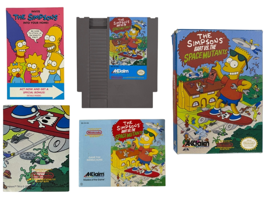 Vintage 1991 The Simpsons: Bart vs. the Space Mutants Video Game Cartridge for Nintendo Entertainment System (NES)