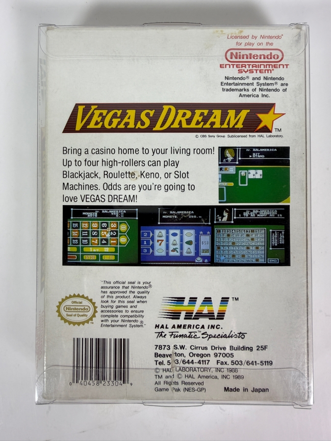 Vintage 1990 Vegas Dreams Video Game Cartridge for Nintendo Entertainment System (NES) [Photo 5]