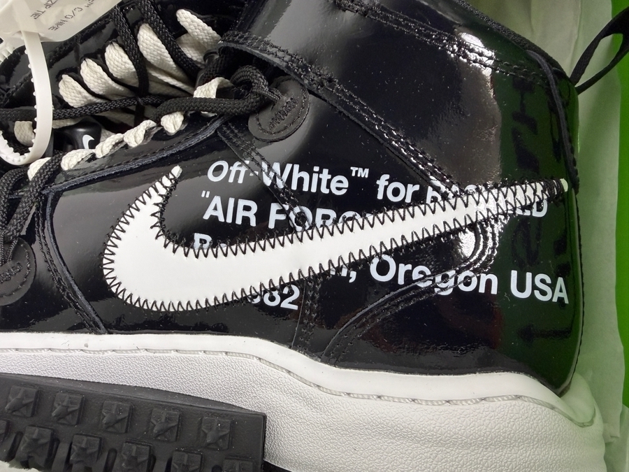 New Off-White x Nike Air Force 1 Mid SP 'Sheed' (DR0500-001) Sneakers Pays Homage to Rasheed Wallace’s Iconic 2001 Air Force 1 High Player Exclusive (PE) Featuring His '30' Jersey Number Embroidery and Silhouette Logo on the Heel Men's Size 9 [Photo 6]