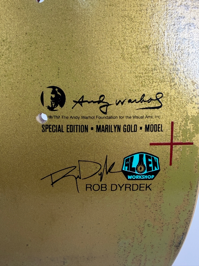 New Special Limited Edition Alien Workshop x Andy Warhol 'Marilyn Gold' Skateboard Deck Designed for Pro Skater Rob Dyrdek 31.5'L Estimate $1,000 [Photo 6]
