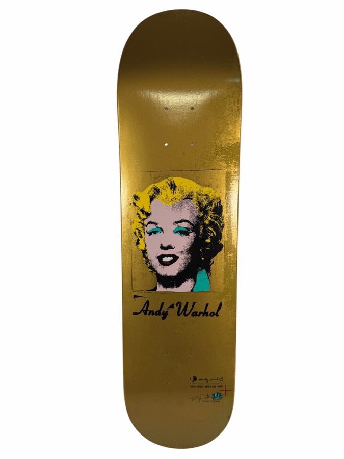 New Special Limited Edition Alien Workshop x Andy Warhol 'Marilyn Gold' Skateboard Deck Designed for Pro Skater Rob Dyrdek 31.5'L Estimate $1,000 [Photo 3]