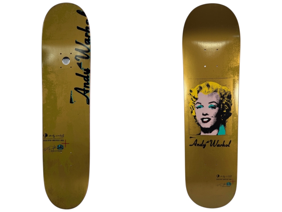 New Special Limited Edition Alien Workshop x Andy Warhol 'Marilyn Gold' Skateboard Deck Designed for Pro Skater Rob Dyrdek 31.5'L Estimate $1,000 [Photo 2]