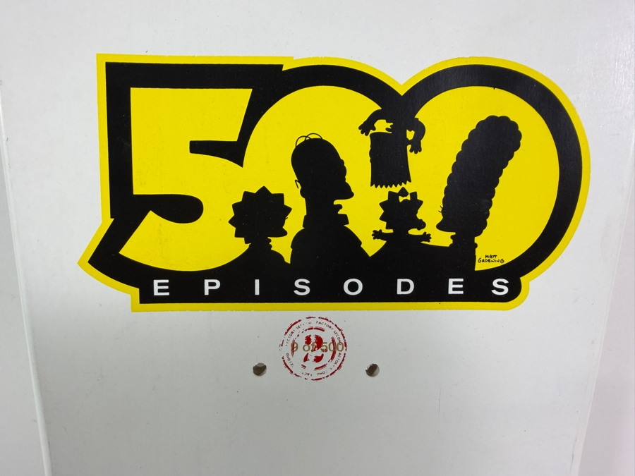 New Limited Edition Santa Cruz x The Simpsons 500th Episode Bart Slasher Skateboard Deck Featuring Bart Simpson Riding His Green Board Numbered 9 of 500 30.25'L Estimate $500-$700 [Photo 4]