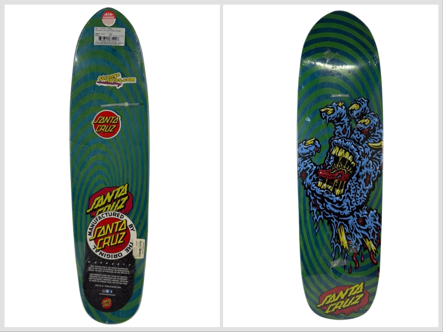 New Factory Sealed Santa Cruz Decay Hand Skateboard Deck - Blue/Green 31.5'L