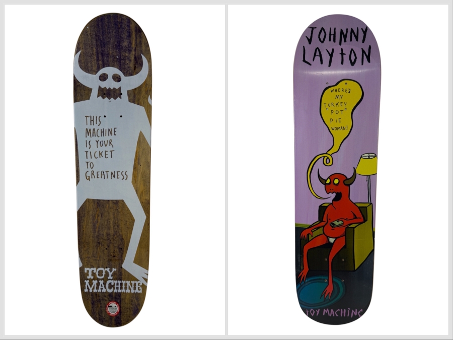 New Johnny Layton Toy Machine Pot Pie Woman Skateboard Deck 30.75'L
