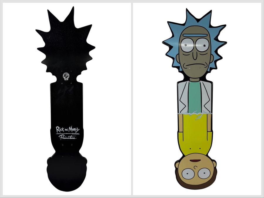 New Primitive Skateboarding x Rick and Morty 10.0' Shaped Cruiser Skateboard Deck