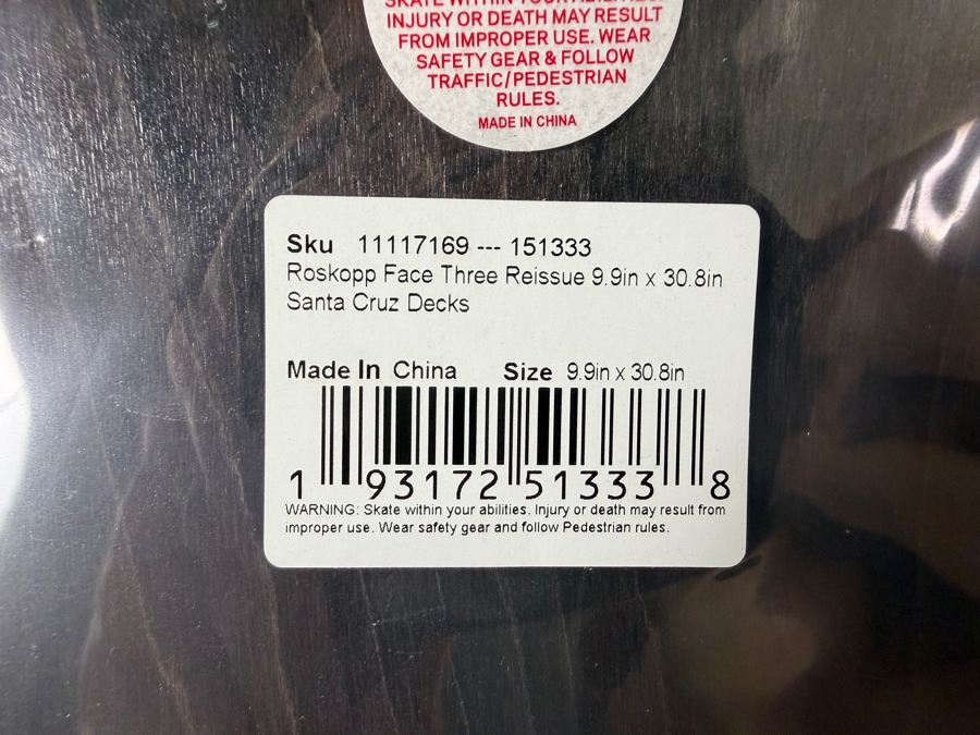 New Factory Sealed Santa Cruz Rob Roskopp Face Three Reissue 30.75'L [Photo 6]