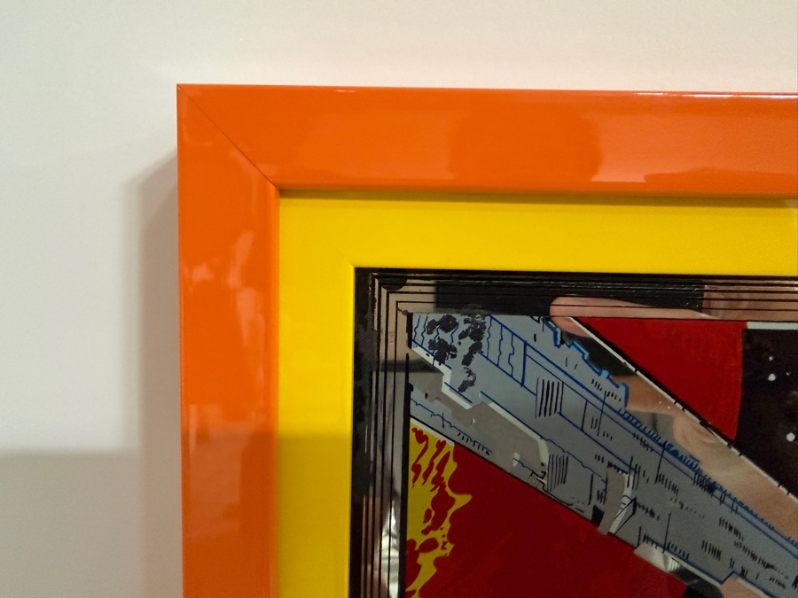 Vintage 1980 Williams 'Alien Poker' Pinball Machine Backglass Professionally Framed 31' X 28' [Photo 8]