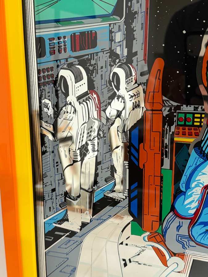 Vintage 1980 Williams 'Alien Poker' Pinball Machine Backglass Professionally Framed 31' X 28' [Photo 4]