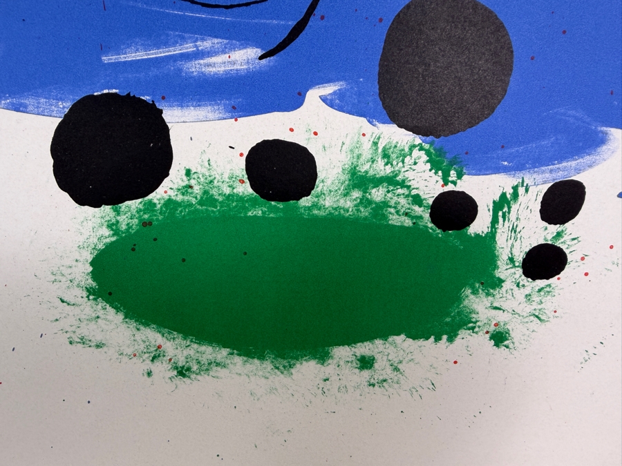 Joan Miro (1893-1983, Spain) Signed Lithograph in Color (Album 19, Plate 7) on Rives Vellum Paper Initialed in Pencil Numbered 67 of 75 from the Arabic Numbered Edition of 75 Published and Printed by Maeght, Paris 26 1/8' X 20' [Photo 20]