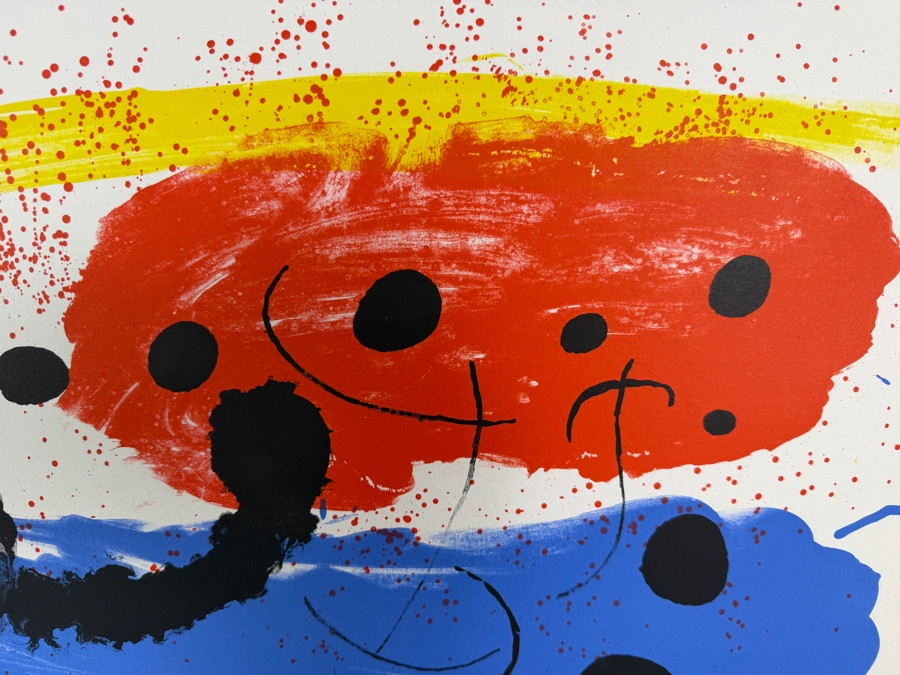 Joan Miro (1893-1983, Spain) Signed Lithograph in Color (Album 19, Plate 7) on Rives Vellum Paper Initialed in Pencil Numbered 67 of 75 from the Arabic Numbered Edition of 75 Published and Printed by Maeght, Paris 26 1/8' X 20' [Photo 4]