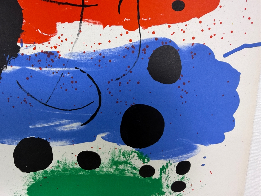 Joan Miro (1893-1983, Spain) Signed Lithograph in Color (Album 19, Plate 7) on Rives Vellum Paper Initialed in Pencil Numbered 67 of 75 from the Arabic Numbered Edition of 75 Published and Printed by Maeght, Paris 26 1/8' X 20' [Photo 6]