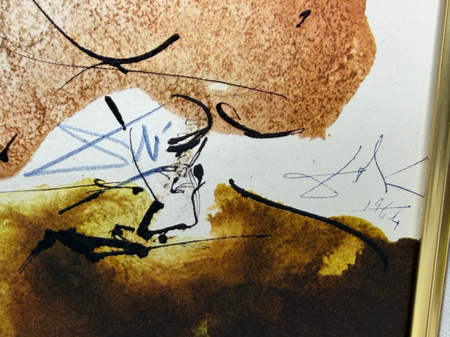 Salvador Dali (1904-1989, Spain) Tu es Petrus (You are Peter) 1964 Lithograph in Color on Heavy Rag Paper Signed in Color Pencil Annotated 'G.A.' and Lettered - 1 of 105 Illustrations of the 'Sacra Biblia' by Rizzoli Editions Milan Italy 13.75' X 19' [Photo 8]