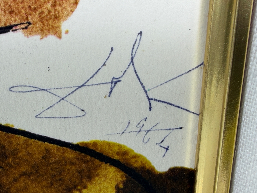 Salvador Dali (1904-1989, Spain) Tu es Petrus (You are Peter) 1964 Lithograph in Color on Heavy Rag Paper Signed in Color Pencil Annotated 'G.A.' and Lettered - 1 of 105 Illustrations of the 'Sacra Biblia' by Rizzoli Editions Milan Italy 13.75' X 19' [Photo 9]