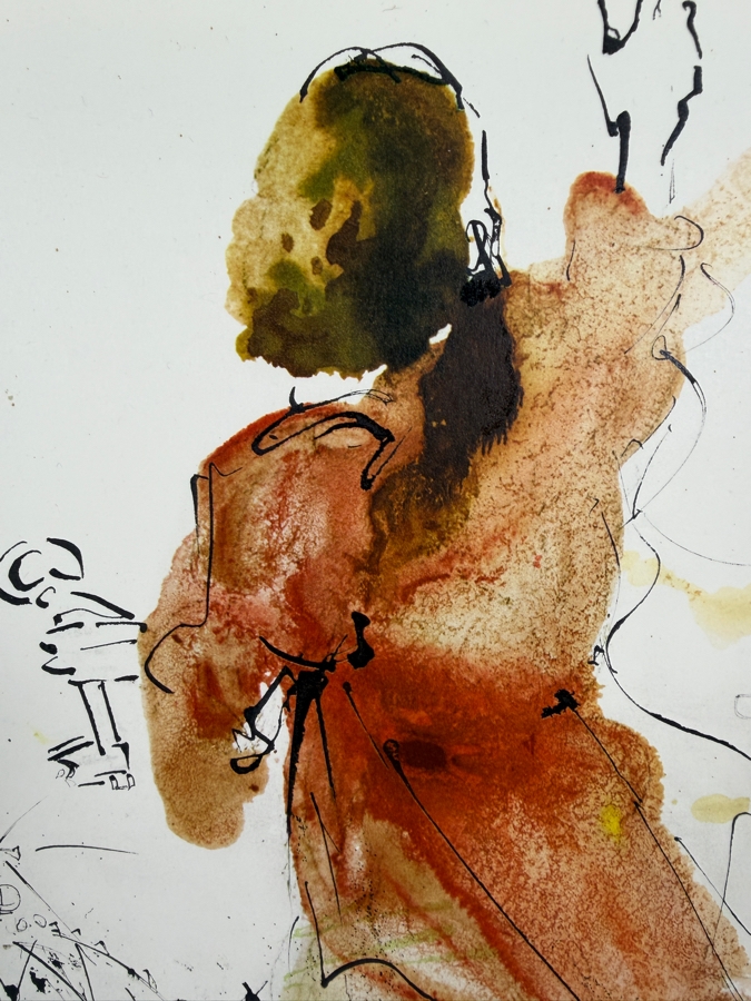Salvador Dali (1904-1989, Spain) Tu es Petrus (You are Peter) 1964 Lithograph in Color on Heavy Rag Paper Signed in Color Pencil Annotated 'G.A.' and Lettered - 1 of 105 Illustrations of the 'Sacra Biblia' by Rizzoli Editions Milan Italy 13.75' X 19' [Photo 5]