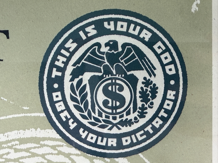 Shepard Fairey 'This Is Your God (aka 'Lesser Gods') Offset Lithograph 2003 Signed Lower Right Professionally Framed 24 X 36 Framed 31 X 43 [Photo 8]