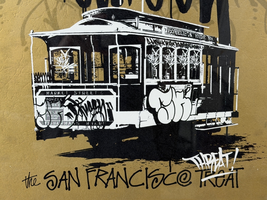 OG Slick Graffiti Artist Print Titled 'San Francisco Threat' 18 X 24 Framed 28 X 37 [Photo 6]
