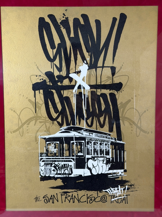 OG Slick Graffiti Artist Print Titled 'San Francisco Threat' 18 X 24 Framed 28 X 37 [Photo 2]