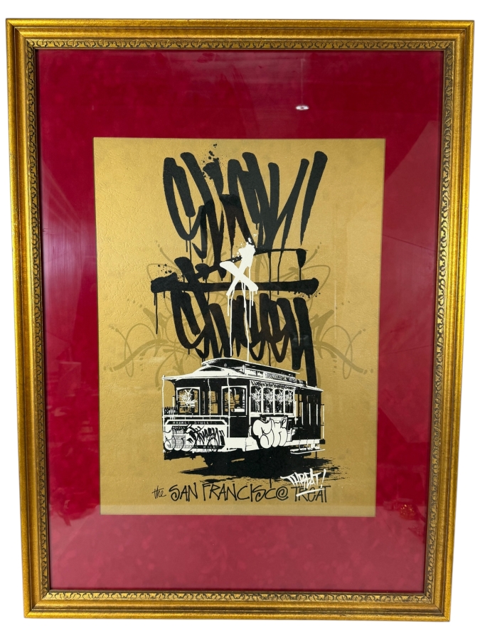 OG Slick Graffiti Artist Print Titled 'San Francisco Threat' 18 X 24 Framed 28 X 37