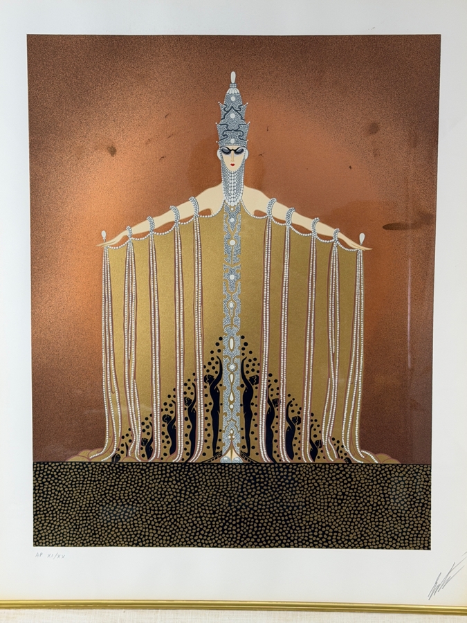 Erte (Romain de Tirtoff) (1892-1990, New York / Russia) Limited Edition Artist Proof A/P Serigraph Titled 'Adoration' Created in 1978 Artist Signed Lower Right Numbered XI of XX 19' X 24' Framed 33.5' X 38.5' [Photo 4]