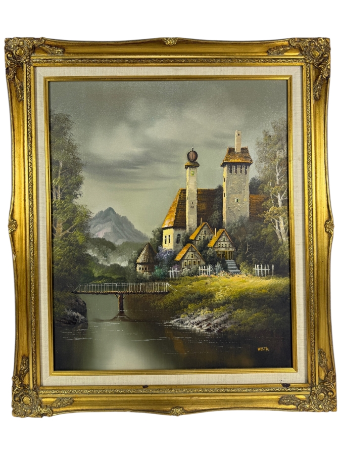 Original Oil Painting on Canvas Signed Lower Right Westal 20 X 24 Framed 25.5 X 29.5