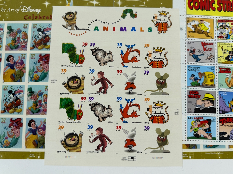US Mint Postage Stamps: Jim Henson, Dr. Seuss, The Art of Disney, Classic Movie Monsters, Comic Strip Classics, Animals, Houdini and Duke Kahanamoku [Photo 7]