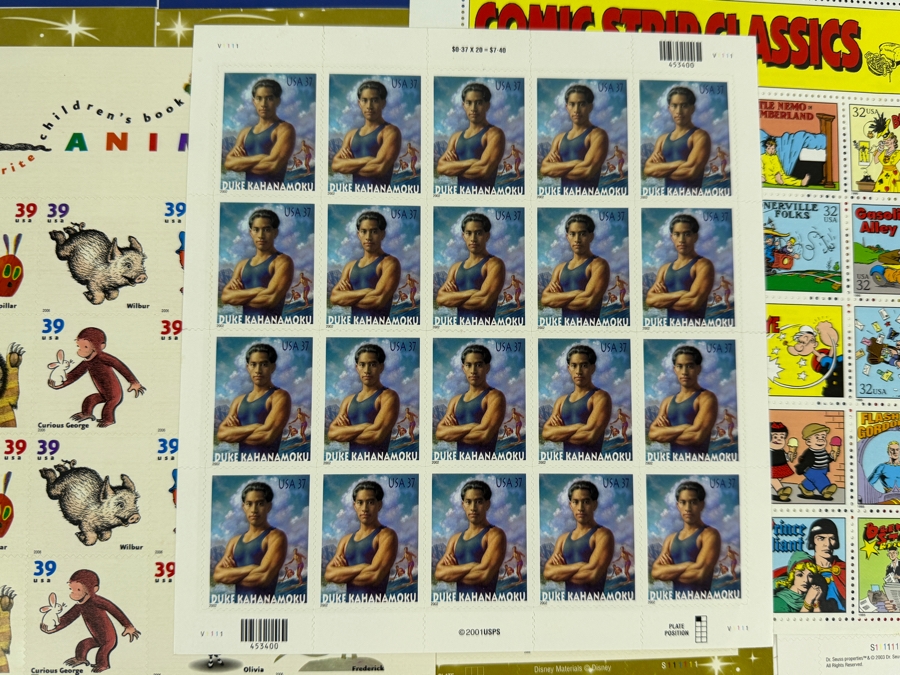 US Mint Postage Stamps: Jim Henson, Dr. Seuss, The Art of Disney, Classic Movie Monsters, Comic Strip Classics, Animals, Houdini and Duke Kahanamoku [Photo 8]