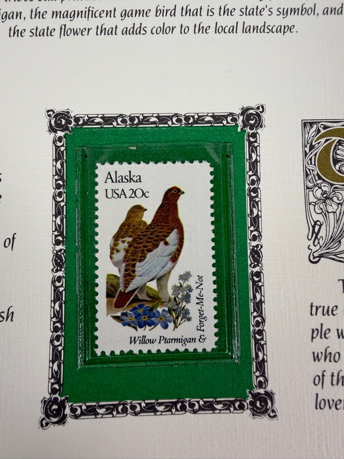 The State Birds and Flowers Commemorative Mint-Stamp Panels Collection with Artist Signed Introductory Panel Signed by Richard Amundsen 50 Mint Stamps / Panels [Photo 7]