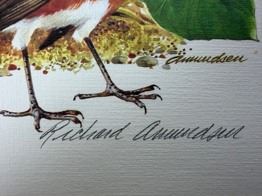 The State Birds and Flowers Commemorative Mint-Stamp Panels Collection with Artist Signed Introductory Panel Signed by Richard Amundsen 50 Mint Stamps / Panels [Photo 3]