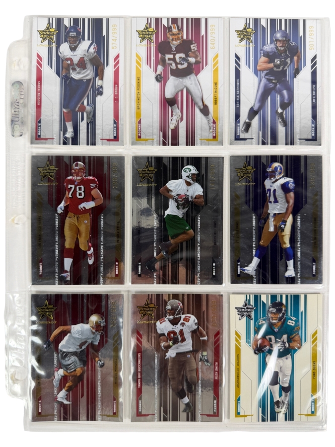 (9) Limited Edition Rookie NFL Football Cards - See Photos